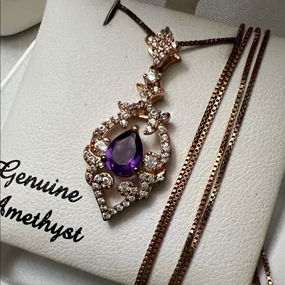 Elegant Amethyst Pendant Necklace